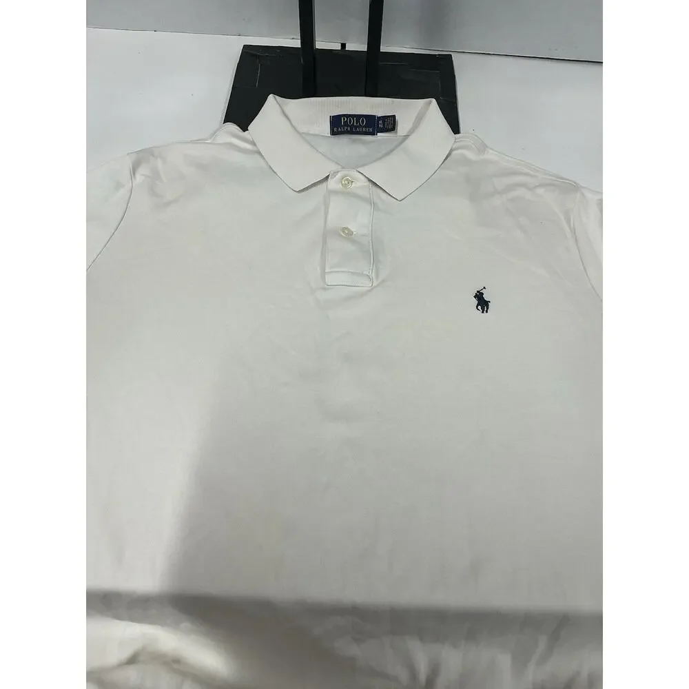 Ralph Lauren Mens Classic Short Sleeve Polo Shirt White‎ XL Embroidered Soft
